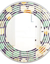 Botanical Retro Design III - Modern Round or Oval Wall Mirror - Wave