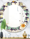 Botanical Retro Design III - Modern Round or Oval Wall Mirror - Leaves