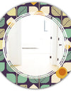 Botanical Retro Design III - Modern Round or Oval Wall Mirror - Triple C