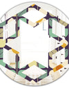 Botanical Retro Design III - Modern Round or Oval Wall Mirror - Hexagon Star