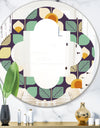 Botanical Retro Design III - Modern Round or Oval Wall Mirror - Quatrefoil