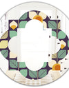 Botanical Retro Design III - Modern Round or Oval Wall Mirror - Quatrefoil