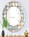 Botanical Retro Design III - Modern Round or Oval Wall Mirror - Wave