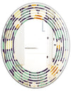 Botanical Retro Design III - Modern Round or Oval Wall Mirror - Wave