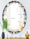 Botanical Retro Design III - Modern Round or Oval Wall Mirror - Triple C