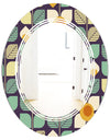 Botanical Retro Design III - Modern Round or Oval Wall Mirror - Triple C