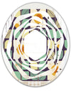 Botanical Retro Design III - Modern Round or Oval Wall Mirror - Whirl