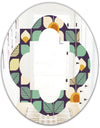 Botanical Retro Design III - Modern Round or Oval Wall Mirror - Quatrefoil