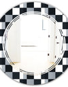 Geometric Monochrome Pattern I - Modern Round or Oval Wall Mirror - Triple C