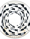 Geometric Monochrome Pattern I - Modern Round or Oval Wall Mirror - Whirl