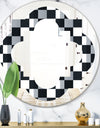 Geometric Monochrome Pattern I - Modern Round or Oval Wall Mirror - Quatrefoil
