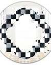 Geometric Monochrome Pattern I - Modern Round or Oval Wall Mirror - Quatrefoil