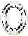 Geometric Monochrome Pattern I - Modern Round or Oval Wall Mirror - Space