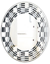 Geometric Monochrome Pattern I - Modern Round or Oval Wall Mirror - Wave