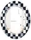 Geometric Monochrome Pattern I - Modern Round or Oval Wall Mirror - Triple C