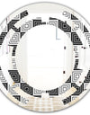 Monochrome Geometric Pattern XI - Modern Round or Oval Wall Mirror - Space