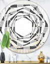 Monochrome Geometric Pattern XI - Modern Round or Oval Wall Mirror - Whirl