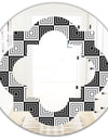 Monochrome Geometric Pattern XI - Modern Round or Oval Wall Mirror - Quatrefoil