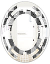 Monochrome Geometric Pattern XI - Modern Round or Oval Wall Mirror - Space
