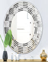 Monochrome Geometric Pattern XI - Modern Round or Oval Wall Mirror - Wave