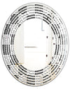 Monochrome Geometric Pattern XI - Modern Round or Oval Wall Mirror - Wave