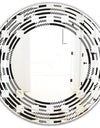 Geometric Monochrome Pattern II - Modern Round or Oval Wall Mirror - Wave