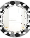 Geometric Monochrome Pattern II - Modern Round or Oval Wall Mirror - Triple C