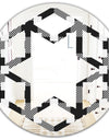 Geometric Monochrome Pattern II - Modern Round or Oval Wall Mirror - Hexagon Star