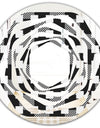 Geometric Monochrome Pattern II - Modern Round or Oval Wall Mirror - Whirl