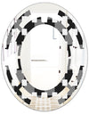 Geometric Monochrome Pattern II - Modern Round or Oval Wall Mirror - Space