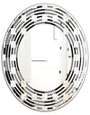 Geometric Monochrome Pattern II - Modern Round or Oval Wall Mirror - Wave