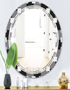 Geometric Monochrome Pattern II - Modern Round or Oval Wall Mirror - Triple C