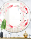 Botanical Retro Design I - Modern Round or Oval Wall Mirror - Space