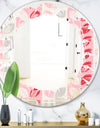Botanical Retro Design I - Modern Round or Oval Wall Mirror - Leaves
