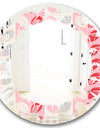 Botanical Retro Design I - Modern Round or Oval Wall Mirror - Leaves