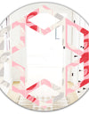 Botanical Retro Design I - Modern Round or Oval Wall Mirror - Hexagon Star