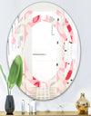 Botanical Retro Design I - Modern Round or Oval Wall Mirror - Space