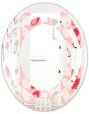 Botanical Retro Design I - Modern Round or Oval Wall Mirror - Space