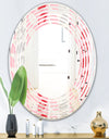 Botanical Retro Design I - Modern Round or Oval Wall Mirror - Wave