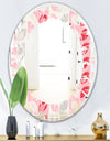 Botanical Retro Design I - Modern Round or Oval Wall Mirror - Leaves