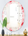 Botanical Retro Design I - Modern Round or Oval Wall Mirror - Triple C