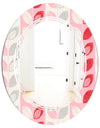 Botanical Retro Design I - Modern Round or Oval Wall Mirror - Triple C