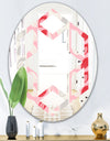 Botanical Retro Design I - Modern Round or Oval Wall Mirror - Hexagon Star