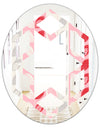 Botanical Retro Design I - Modern Round or Oval Wall Mirror - Hexagon Star