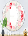 Botanical Retro Design I - Modern Round or Oval Wall Mirror - Quatrefoil