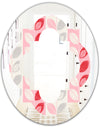 Botanical Retro Design I - Modern Round or Oval Wall Mirror - Quatrefoil
