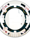 Retro Pink Flower Pattern II - Cottage Round or Oval Wall Mirror - Space