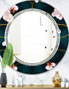 Retro Pink Flower Pattern II - Cottage Round or Oval Wall Mirror - Triple C