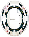 Retro Pink Flower Pattern II - Cottage Round or Oval Wall Mirror - Space