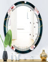 Retro Pink Flower Pattern II - Cottage Round or Oval Wall Mirror - Triple C